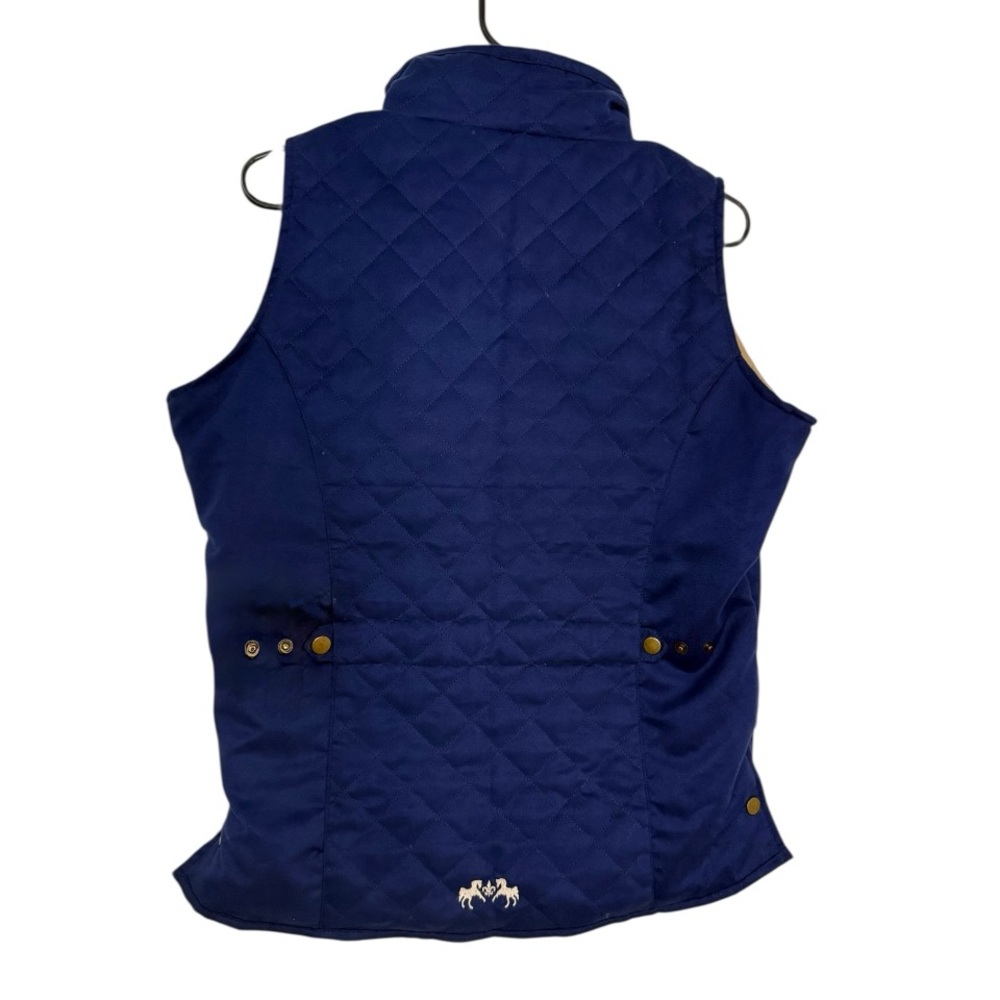 Equine Couture Navy Quilted Riding Vest Women’s M Equestrian Micro Suede NWOT - Picture 4 of 9